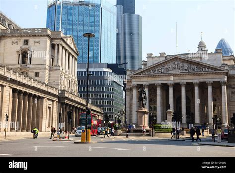 The Bank Of England And Royal Exchange Threadneedle Street City Of