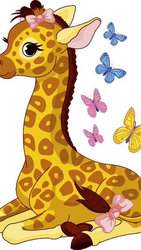Cute Baby Giraffe Wallpaper Iphone Cartoon Giraffe Giraffe Drawing