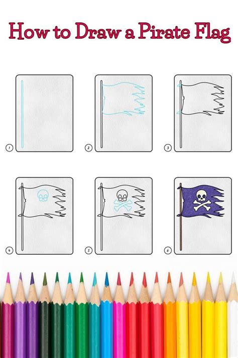 How To Draw A Pirate Flag Easy Drawing Lesson For Any Beginner Pirate Flag Flag Drawing