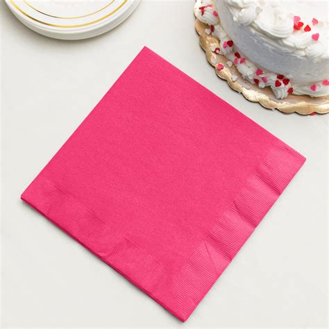 hot magenta pink paper dinner napkins 3 ply creative converting 59177b 250 case
