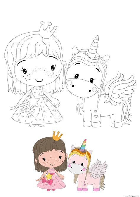 princess  unicorn coloring pages printable