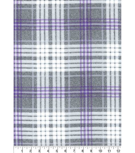 Luxe Flannel Fabric Madison Purple Heather Plaids Flannel Fabric