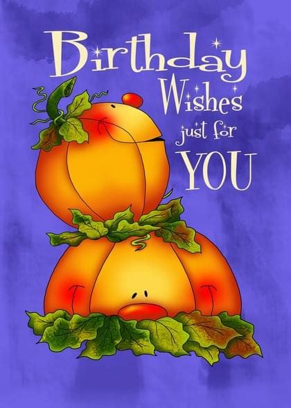 Pumpkins And Best Wishes Birthday Birthday Card With Your Own