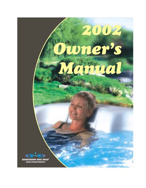 2002 Dimension One Spas Owner Manual Manualzz