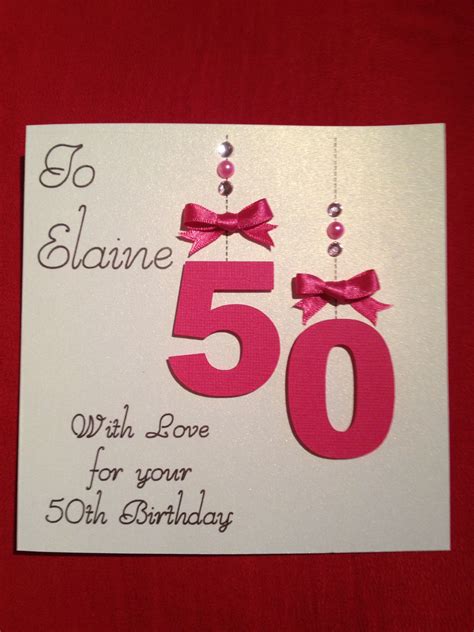 Pin By Elaine Young On Cardsscrapbooking Birthday Cards 50th