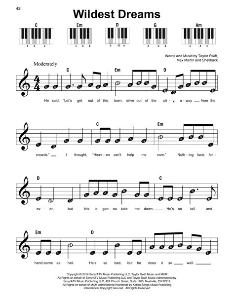Search Results For Taylor Swift Wildest Dreams Music Notes Sheets Score Pdf Easy