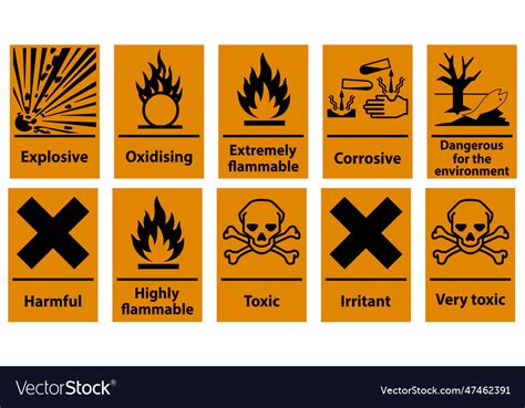 Symbol Hazardous Toxic Warning Sign Chemical Vector Image
