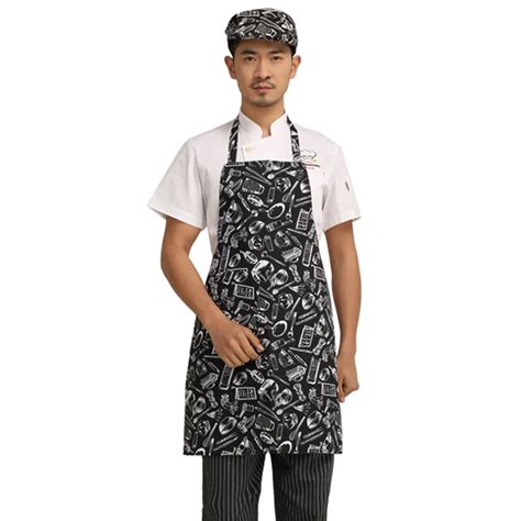 6color Chef Uniform Apron Kitchen Clothes For Waitress Cook Wear Hanging Neck Long Apron Chef