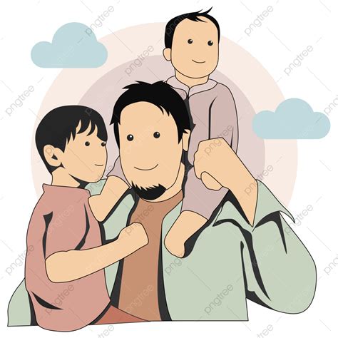 Gambar Ayah Dan Putra Ayah Putra Keluarga Png Dan Vektor Dengan