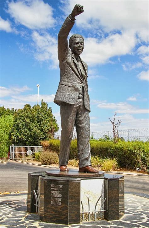 South Africa Nelson Mandela Statue Outside The Drakenstein Correctional Centre A Low Security