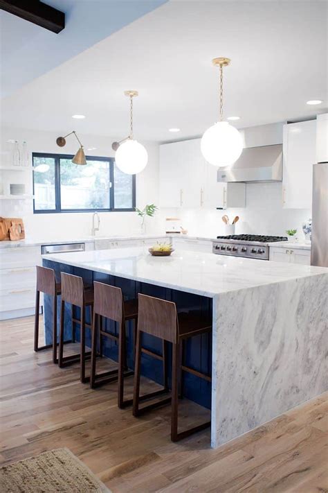 This kitchen proves that marble can function as a neutral: 10 Rustic Kitchen Island Ideas to consider