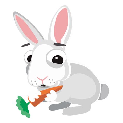 Rabbit Eating Carrot Cartoon Transparent Png And Svg Vector File