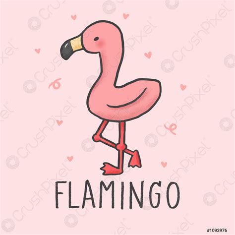 Cute Flamingo Cartoon Hand Drawn Style Stock Vector 1093976 Crushpixel