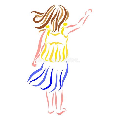 Cute Little Girl Waving Hand Stock Vector Illustration Of Drawing