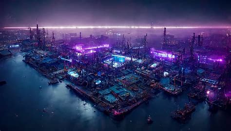 Artwork Midjourney Ai Ai Generiert Cyberpunk Neon Stadt Science