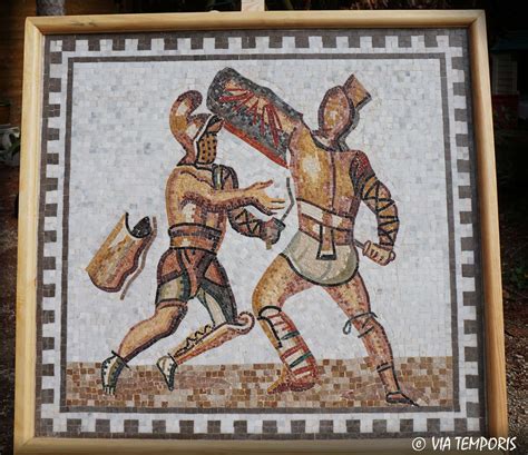 mosaique romaine combat de gladiateurs de bad kreuznach v t