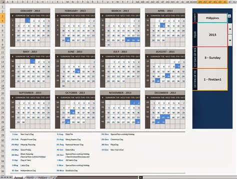The Ultimate Annual Monthly Microsoft Excel Calendar Template