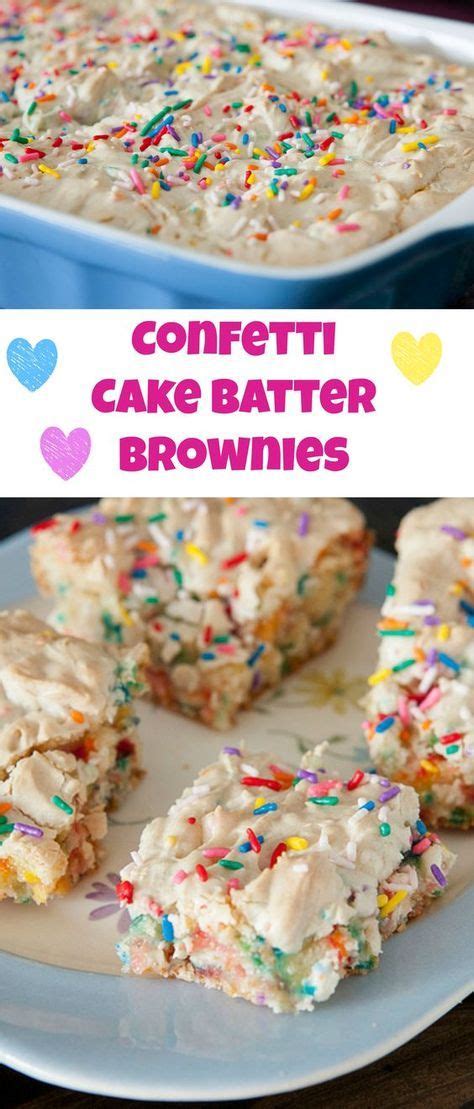 Confetti Cake Batter Brownies Sprinkles Funfetti Brownie Recipe