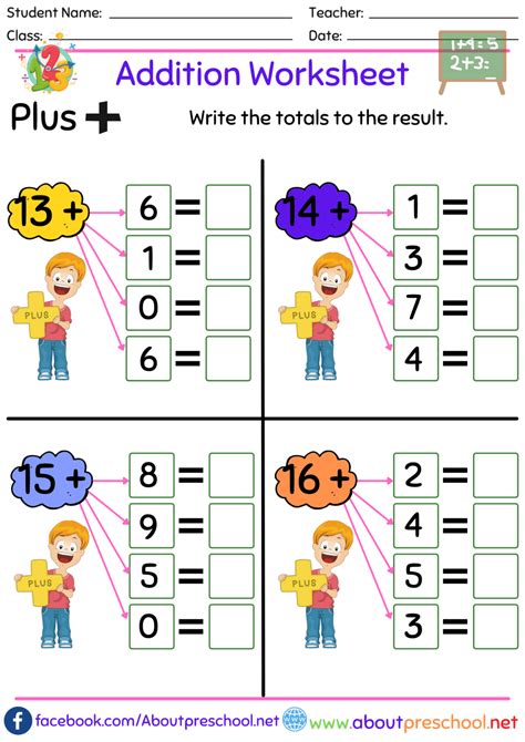 Kindergarten Addition Worksheet 29 About Preschool