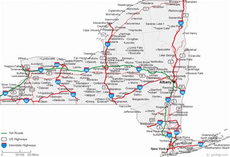 New York State Highway Map Printable Map