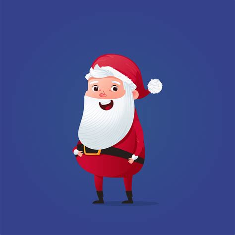 Happy Christmas Character Cute Santa Claus Traditional New Years