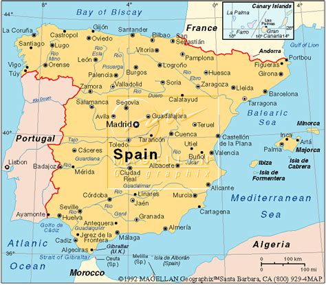 Vous pouvez consulter de nombreuses cartes de géographie, classées par pays et par villes. Map of Spain