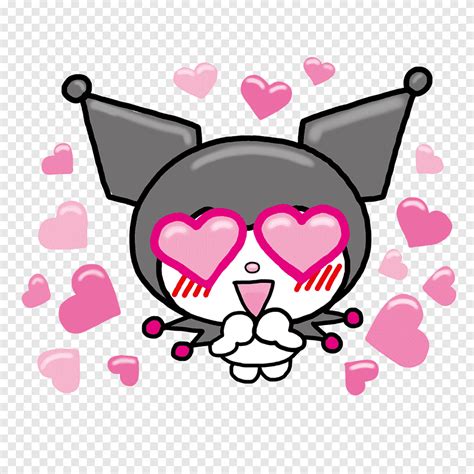 Kuromi Sticker Sanrio My Melody Love Heart Png Pngegg