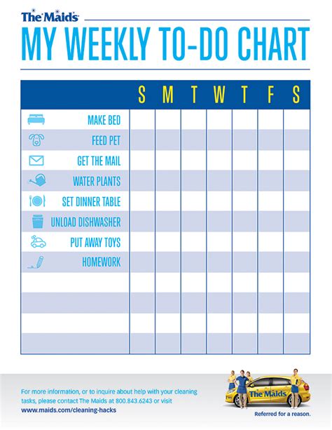 Easy To Use Kids Printable Weekly Chore Chart The Maids