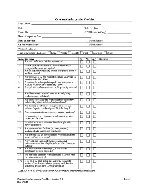 Construction Inspection Checklist How To Create A Construction Inspection Checklist Download
