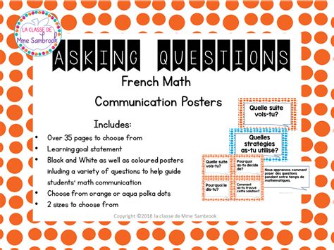 French Math Talk I French Math Communication Posters I Digital Version