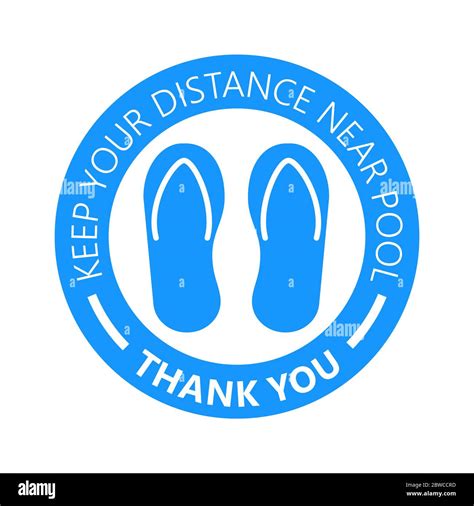 Keep Your Distance Near Pool Label Vector Social Distancing Sign In