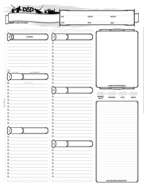 Printable Dandd 5e Character Sheet
