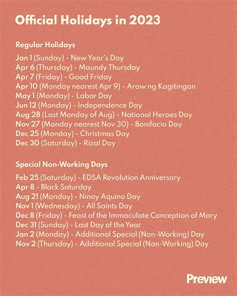 Free 2023 Philippines Calendars With Holidays Rezfoods Resep In The Usa