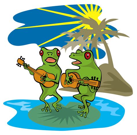 Frogs Playing Guitar Beach Royalty Free Stock Image Storyblocks