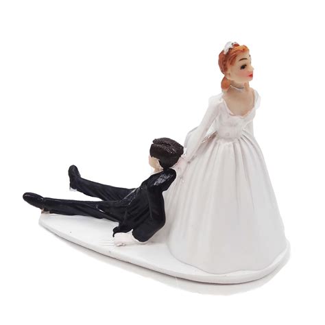 scholmart wedding cake toppers reluctant groom bride decorative figurines keepsake marriage