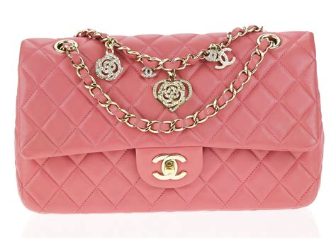 Chanel Pink Lambskin Medium Valentines Classic Flap Bag Chanel