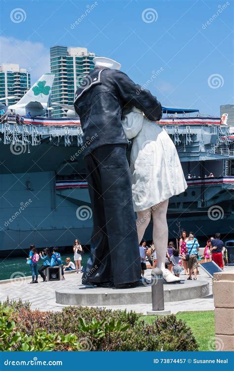 the kiss statue in san diego california editorial photography image of august statue 73874457
