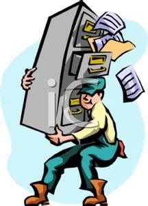 Filing cabinets have become an essential part of every home and office. A Laborer Carrying a Filing Cabinet - Royalty Free Clipart ...