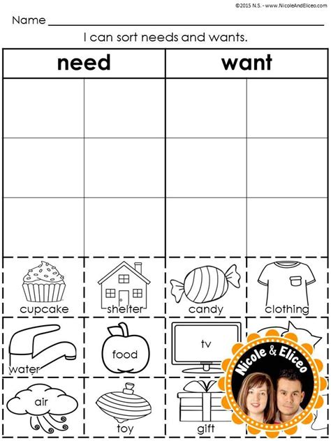 ️needs Vs Wants Worksheet Kindergarten Free Download