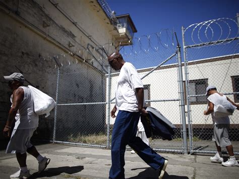 Inmates Leave The Exercise Yard At San Quentin State Prison In San