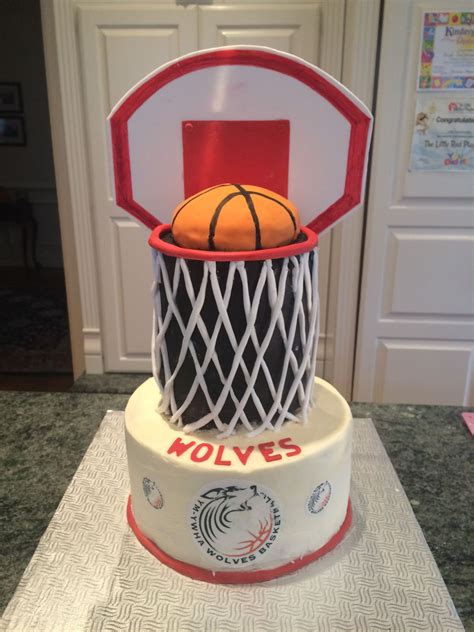 Basketball Cake Vanilla Chocolate Full Buttercream With Fondant Accents Go Wolves