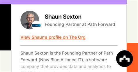 Shaun Sexton Founding Partner At Path Forward The Org