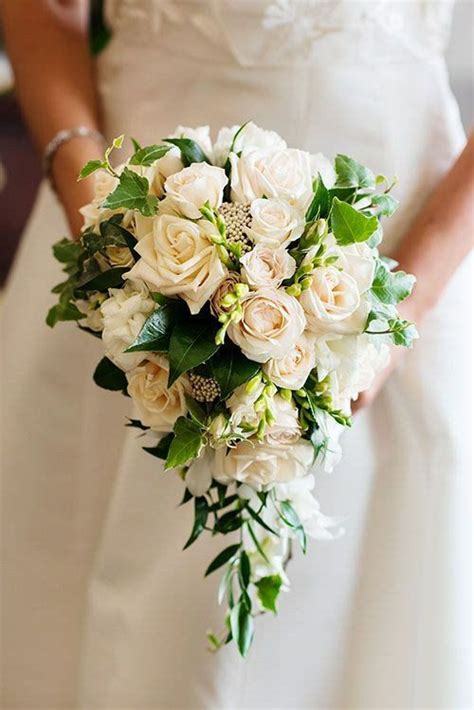 Lovely Teardropcascade Bridal Bouquet Featuring Several
