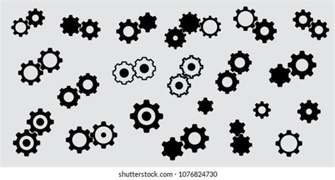 Vector Collection Simple Gear Icons Isolated Stock Vector Royalty Free