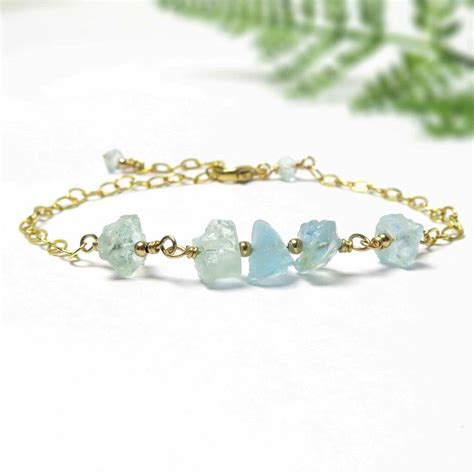 Aquamarine Natural Gemstone Bracelet By Wished For Notonthehighstreet Com