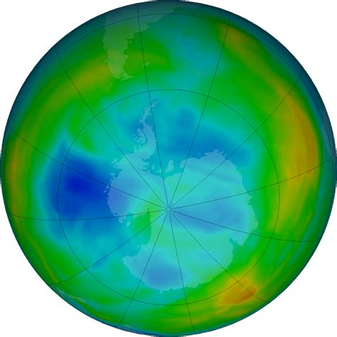Ozone Hole Watch Southern Ozone Map For 18 July 2019