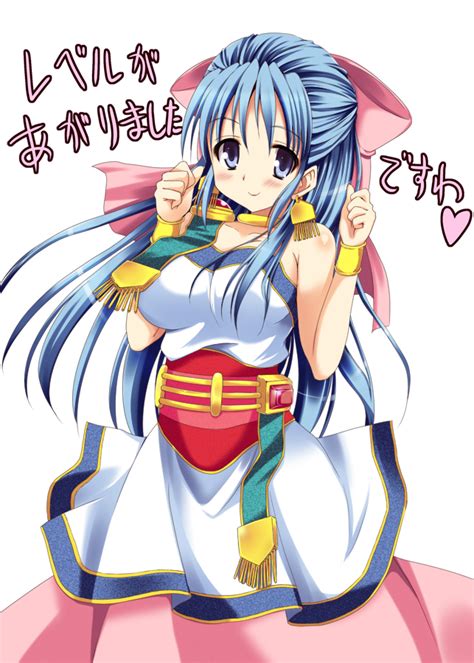 Safebooru 1girl Akane Souichi Blue Eyes Blue Hair Bow Breasts Dragon Quest Dragon Quest V