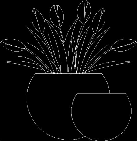 Tulip Flower In Vase 2d Dwg Block For Autocad • Designscad