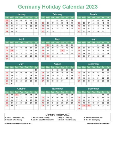 Download Free Printable 2023 Monthly Calendar With Germany Holidays