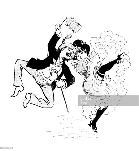 Illustration De Dessin Animé Dhumour Antique Couple Dansant Illustration Getty Images